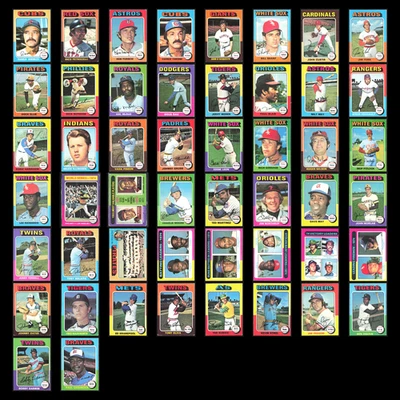 Лот из 50 винтажных бейсбольных карточек 1975 Topps оптовый набор Builder Commons VG MLB - Изображение 1 из 4