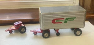 Consolidated Freightways Tin Litho Trailer Japan Toy w 2 Hitches Excellent Cond - Picture 1 of 14