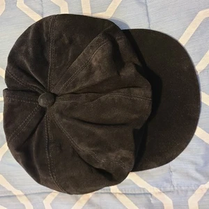 Nordstrom Black Suede Leather Cap - Picture 1 of 6