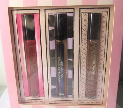 Victoria's Secret Juego de Regalo 3 Piezas Bombshell Scandalous Tease 7 ml Cada Rollerball Foto 1 de 2