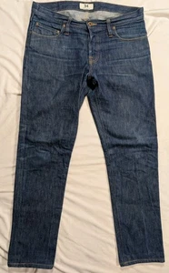 Tellason Stock Mens Size 34 x 32 Mid Rise Slim Tapered Button Fly Jeans - Picture 1 of 14