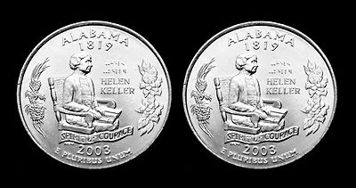 2003 P+D Alabama BU Washington Statehood Quarter Set ~ From U.S. Mint Rolls - Image 1 of 2