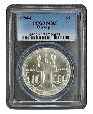 1984-P Olympics Commemorative Silver Dollar PCGS MS 69 - Image 1 of 2