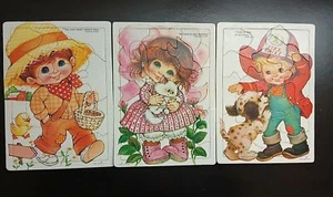 Jigsaw Puzzle 3 Children's Frame Tray Fire Chief, Girl, Farm boy, Puppy - Picture 1 of 5