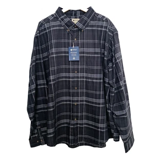 Camicia Haggar uomo 3XL grigia a quadri resistente alle rughe manica lunga casual lavoro NUOVA - Foto 1 di 11