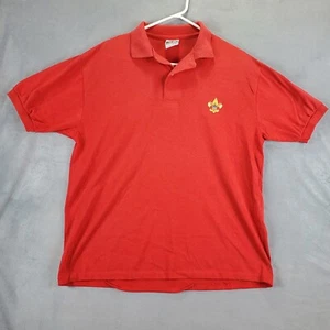 Vintage Boy Scout Of America Shirt Mens Large Red Great American Originals Polo - Picture 1 of 12
