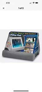 PILLOW PAD Multi-Angle Soft Tablet Stand - DARK GRAY Holds Phones Books eReader - Picture 1 of 2