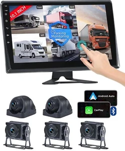VOONOA RV Backup Camera System, 10.1" HD Android 13 Touch Screen & 5 1080P Cam f - Picture 1 of 11