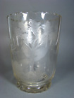 Antyczny szklany wazon szlifowany widok i kogut połowa XIX wieku