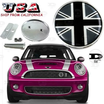 Insignia de parrilla delantera Fit All MINI Cooper R50 R55 R56 R57 R58 R60 con soporte bandera del Reino Unido Foto 1 de 4