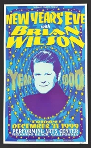 Brian Wilson POSTER New Years Eve 1999 Redondo Beach Signed Artist Mark London - Picture 1 of 3