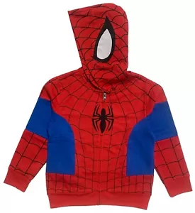 Marvel☆Toddler & Little Boys Spiderman Costume Hoodie Zip-Up Jacket☆Sizes 2T-16 - Picture 1 of 2