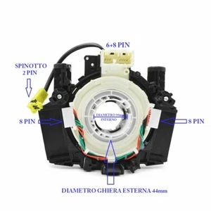 MOLLA SPIRALE AIRBAG PER NISSAN QASHQAI +2 J10 NOTE CONTATTO SPIRALATO DEVIOLUCI - Picture 1 of 5