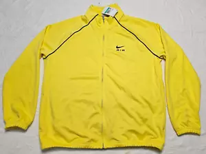$100 Nike Air Poly Knit Track Jacket Zip Up Yellow Black Swoosh Men's Size XL - Picture 1 of 23