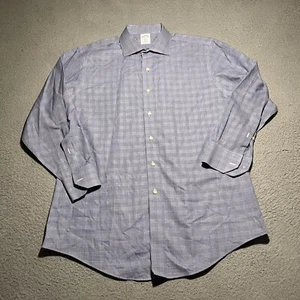 Brooks Brothers Shirt Mens 16.5 2/3 Regent Fit Blue Plaid Long Sleeve Button Up - Picture 1 of 9