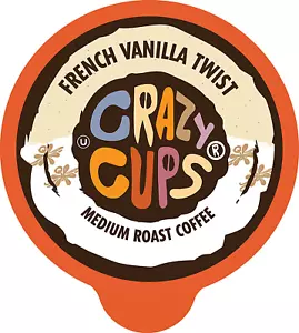 Crazy Cups Flavored Coffee Pods, French Vanilla Twist, French Vanilla K Cups - Picture 1 of 12