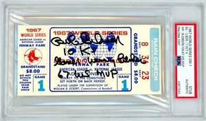 Bob Gibson Signed World Series Ticket "10 K's/Winning Pitcher/1967 WS MVP" PSA - Picture 1 of 4