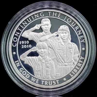 2010 Boy Scouts of America Commemorative Silver Coin w/Box  - Image 1 of 4