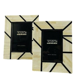 Tozai Home Picture Frame Black Ivory Abstract 4x6 Photos 5x7 Photos Mondrian Mad - Picture 1 of 8