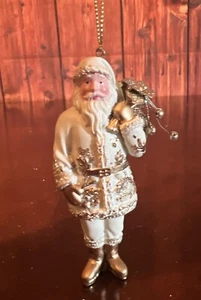 Gisela Graham Christmas Ornament Sea Blue Santa Beach Coastal - Picture 1 of 10