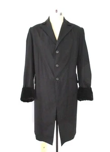 Vtg 60s 70s Black Formal Tuxedo Tails Morning Coat Steampunk Prom Velvet Trim 40 - Picture 1 of 7