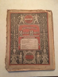 RARA 1880 ""Richardson's Musical Hours"" colección mensual de música nueva 9 meses - Imagen 1 de 12