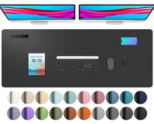 Leather Desk Pad Protector Mouse Pad Office Desk Mat Non-Slip PU Leather Desk... - Picture 1 of 9