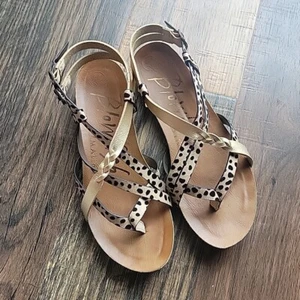 Blowfish Malibu Vegan Leopard Rope Strappy Womens Sandal Sz 6 - Picture 1 of 8