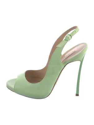 Zapatos de salón CASADEI de cuero verde con hoja de aguja talla 5 buen estado y bolsa Foto 1 de 4