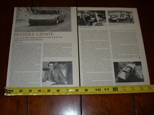 1973 PANTERA DETOMASO ARTICOLO ORIGINALE - Foto 1 di 6