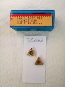 9 INSERTI FILETTATI IN CARBURO VARDEX 3IR 11,5NPT NUOVI. GR: VKX FACTORY PACK -Z653- - Foto 1 di 1