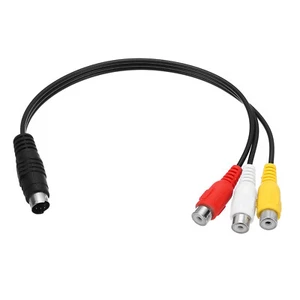 S Video Cable 0.8ft, 4 Pin S-Video Male to 3 RCA Female Composite Adapter - Picture 1 of 5