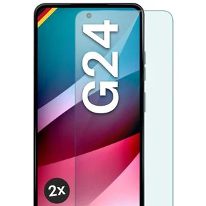 2x Echt Glas für Motorola Moto G24 Panzerfolie Hartglas Premium Displayschutz - Picture 1 of 7