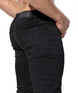 RUFSKIN Satin Denim Pants WESSON Slim-Straight Stretch Bruised Pant 13 - Foto 1 di 7