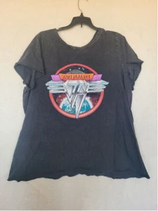 Women's Van Halen T-Shirt Black Size 2X, thrashed - Picture 1 of 8