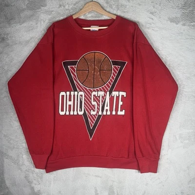 Sudadera De Colección Ohio State Buckeyes Para Hombres XL Roja Años 90 EE. UU. Tultex OSU Baloncesto Foto 1 de 4