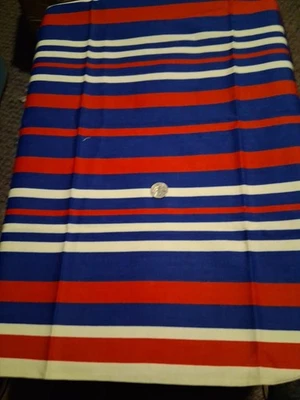 Red White Blue Striped Cotton Fabric 26" X 36" - Image 1 of 4
