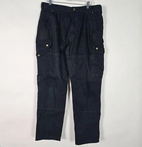 Carhartt Double Knee Relaxed Fit Ripstop Workwear Mens 38x34 Black Denim Jeans - Picture 1 of 10