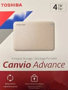 Toshiba Canvio Advance 4TB Externe 2,5" Festplatte USB 3.0 Weiß, tragbar OVP - Bild 1 von 1