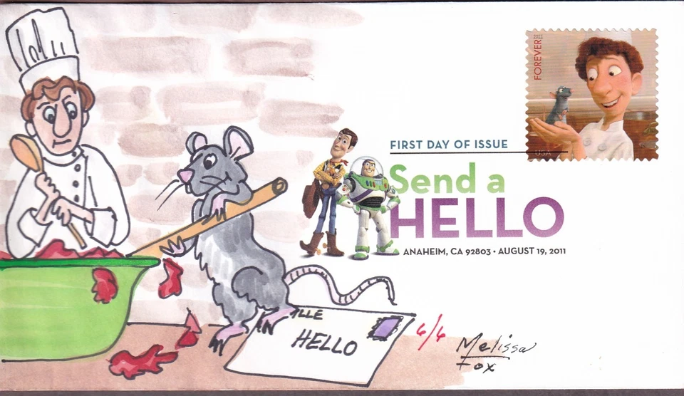 Ratatouille, Pixar Send a Hello FDC, HP Melissa Fox, 4554 - Image 1 of 1