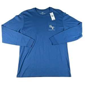 New With Tags Souther Tide Mens Medium Longsleeve Tee Pompell Blue - Picture 1 of 6