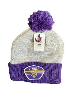 Minnesota Vikings NFL Tejido Gorro Sombrero Púrpura Puño Pom Gorra de Invierno Nuevo con Etiquetas Fútbol - Imagen 1 de 8