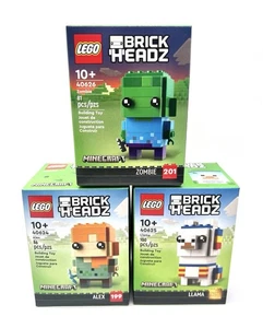 Lego Brickheadz Minecraft 40624 Alex 40625 Lama 40627 Zombie Konvolut Neu Selten - Bild 1 von 5
