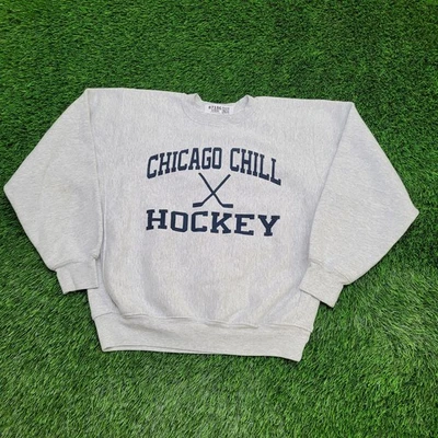 Vintage Chicago-Chill Hockey Sweatshirt Womens XL 24x24 Baggy Boxy - Image 1 of 4