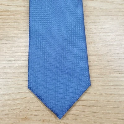 Corbata de cuello ALFANI para hombre azul liso delgada texturizada micro geo puntiaguda Foto 1 de 4