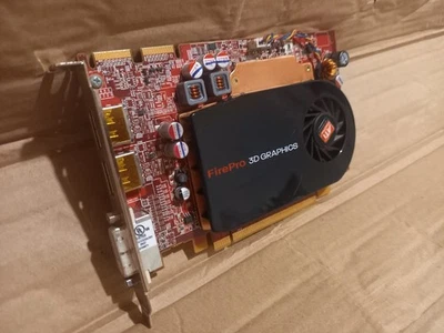 ATI AMD FirePro V3750 256MB used tested good PCI-E GRAFIKKARTE  2x DP + DVI - Image 1 of 4