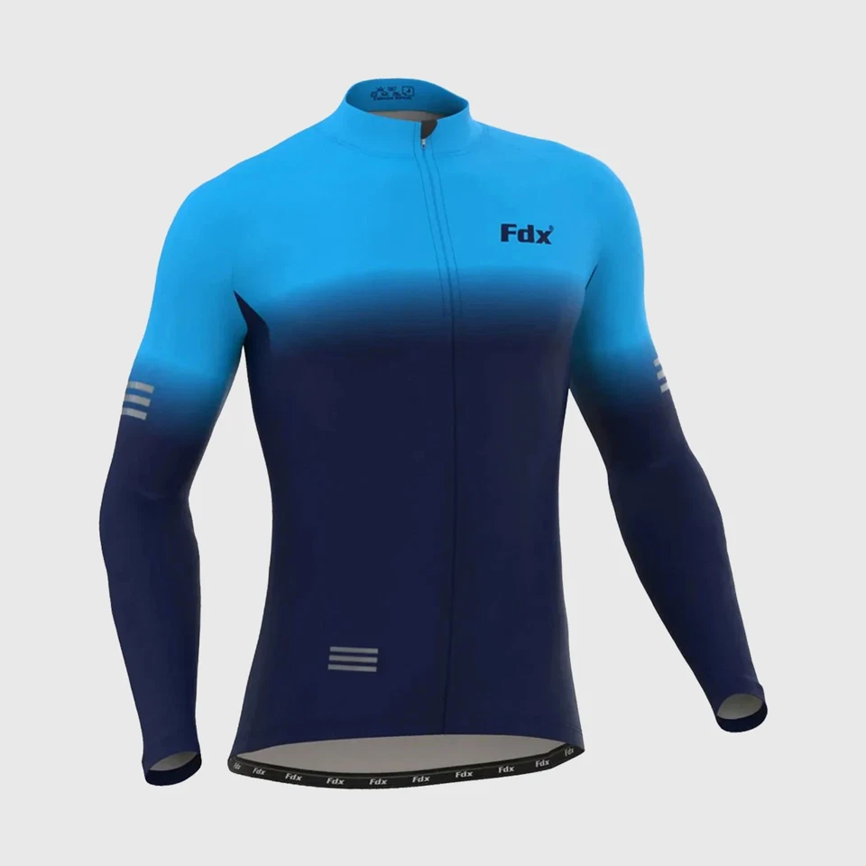 FDX Camiseta de ciclismo de invierno dúo para hombre manga completa térmica Roubaix chaqueta de ciclismo Reino Unido