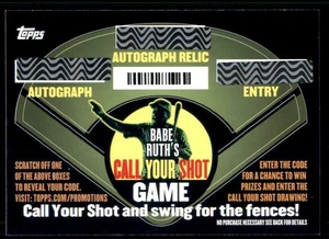 2015 Topps Update #NNO Babe Ruth Call Your Shot Contest - Picture 1 of 2