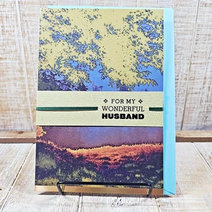 Hallmark Birthday Greeting Card To Wonderful Husband Gold Green Ribbon - Picture 1 of 8