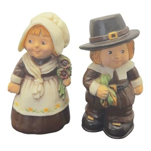  Vintage Hallmark Thanksgiving Pilger Paar Salz und Pfefferstreuer Set - Bild 1 von 10